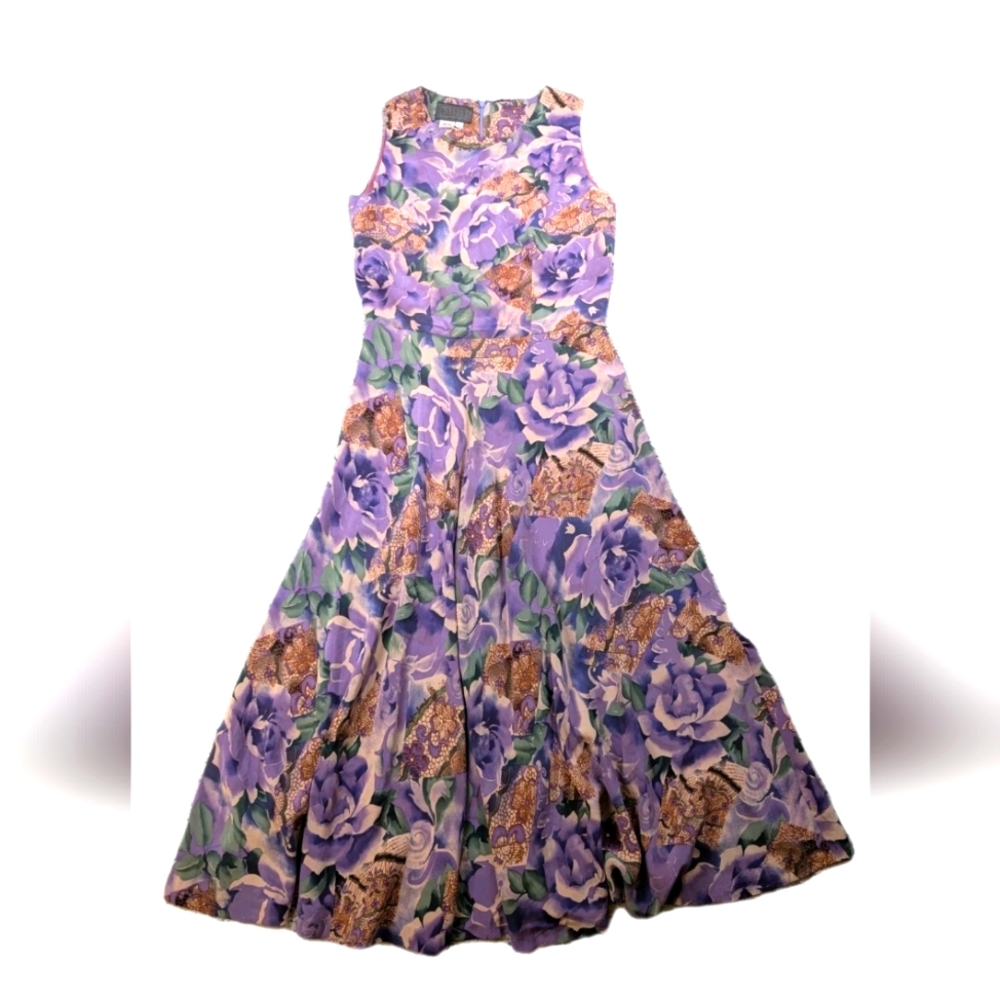 Vintage Dianne B 100% silk Midi Dress